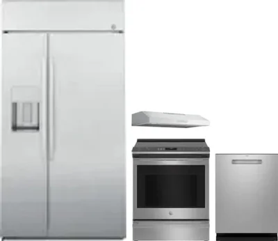 4 Piece Package Includes Refrigerator, Range, Hood And Dishwasher